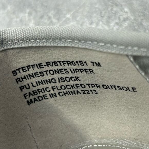 NWT Steve Madden Steffie Rhinestone Silver Ballet Flats Size 7 M Bow Detail - Picture 11 of 15